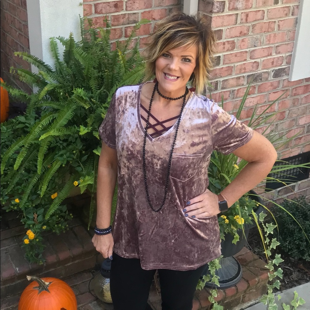Crushed velvet tee
